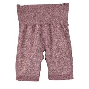 Women’s Seamless High Waisted Burgundy Yoga Shorts Size Small